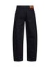Black faded cotton denim Oriane barrel jeans