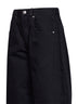 Black faded cotton denim Oriane barrel jeans