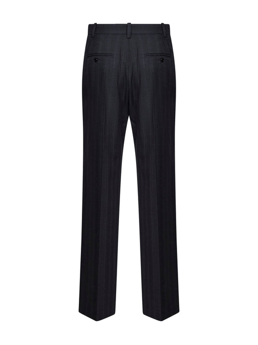 Dark anthracite check virgin wool Noanda trousers