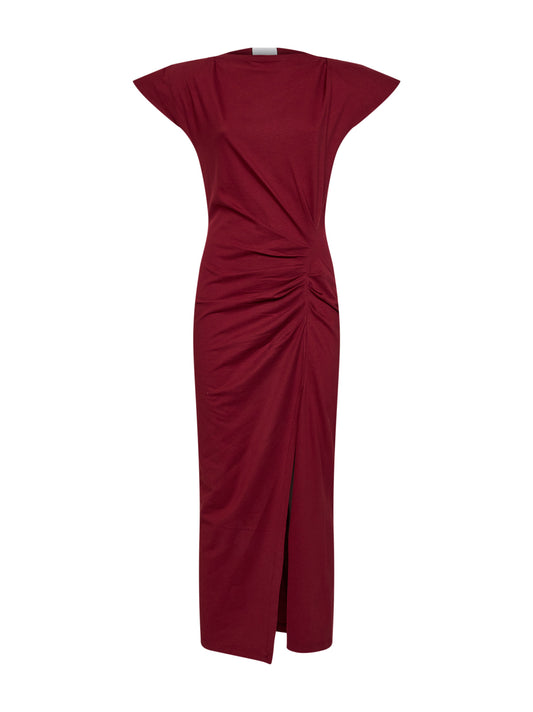 Dark burgundy cotton jersey Nadela long dress