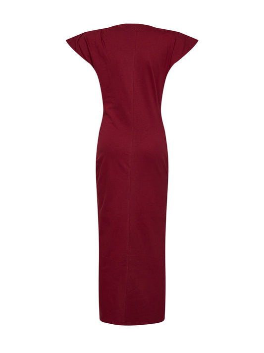 Dark burgundy cotton jersey Nadela long dress