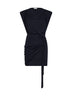 Black jersey Marielle draped mini dress