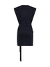 Black jersey Marielle draped mini dress