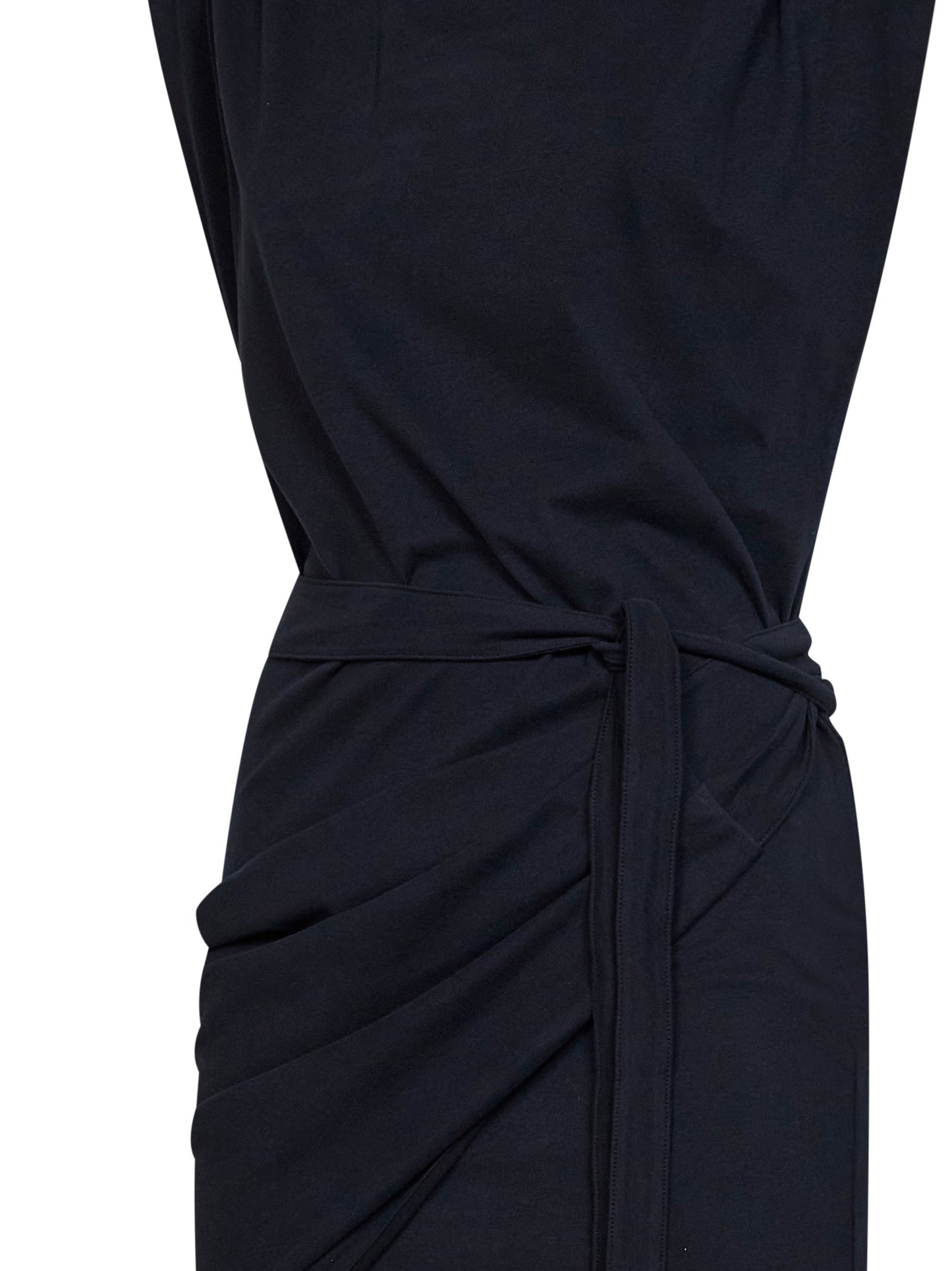 Black jersey Marielle draped mini dress