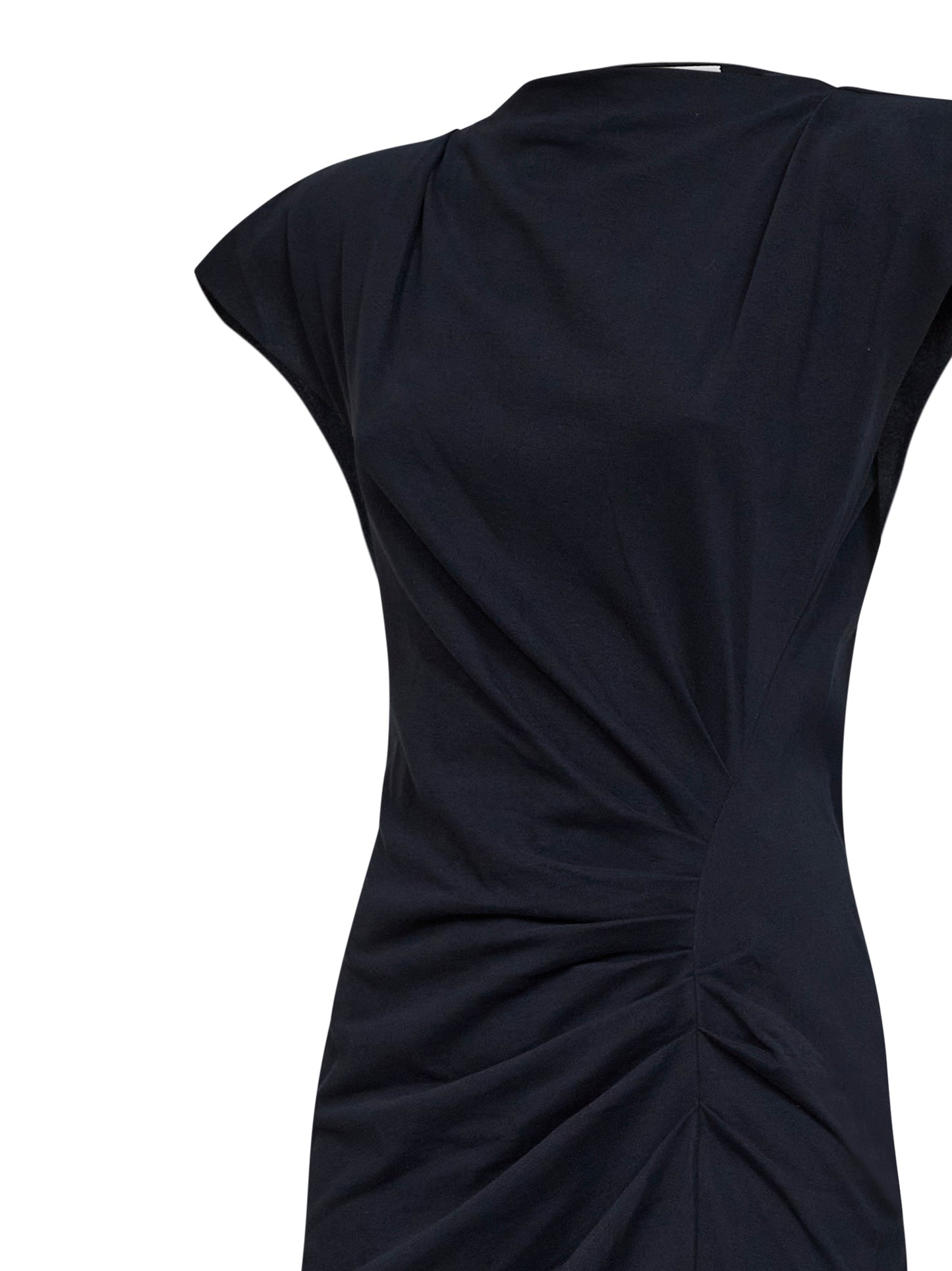 Black cotton jersey Nadeline midi dress