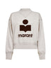 Felpa Moby in cotone ecrù con logo