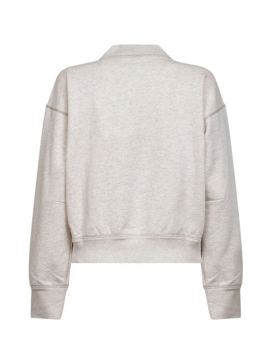 Felpa Moby in cotone ecrù con logo