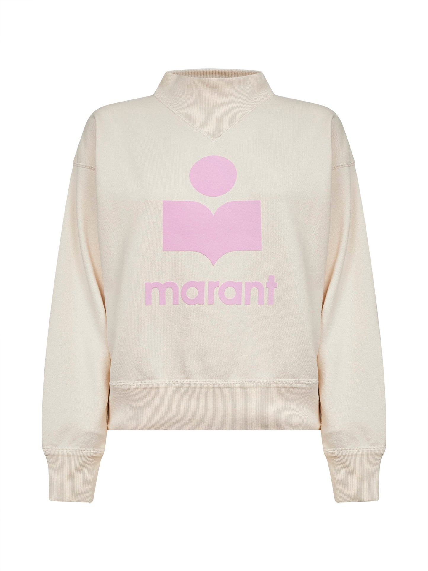 Felpa Moby in cotone ecrù con logo