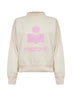 Felpa Moby in cotone ecrù con logo