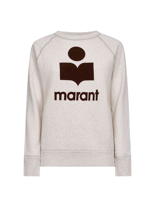 Felpa Millyny in cotone ecrù con logo
