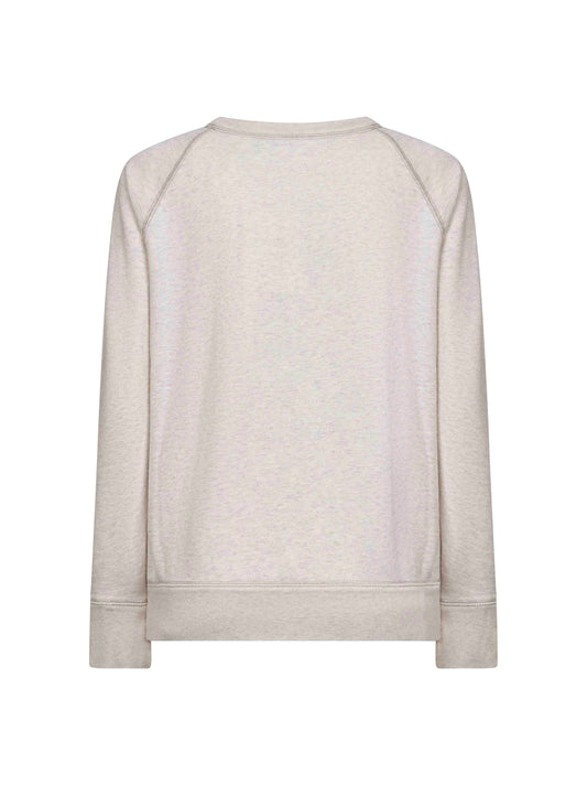 Felpa Millyny in cotone ecrù con logo