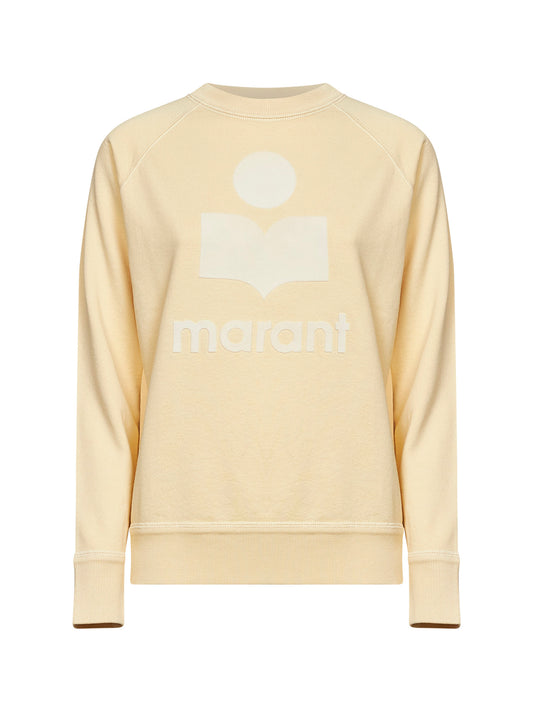 Felpa con logo Millyny in misto cotone giallo chiaro