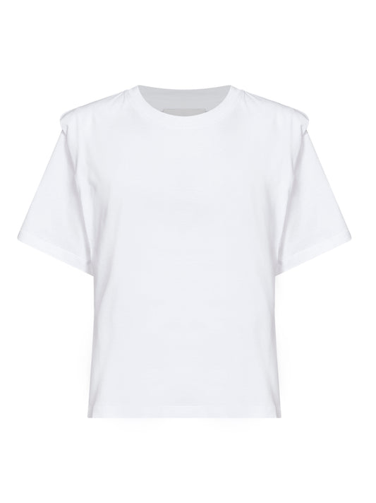 T-shirt con spalline Zelitos in jersey di cotone bianco
