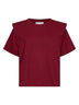 T-shirt con spalline Zelitos in jersey di cotone bordeaux scuro
