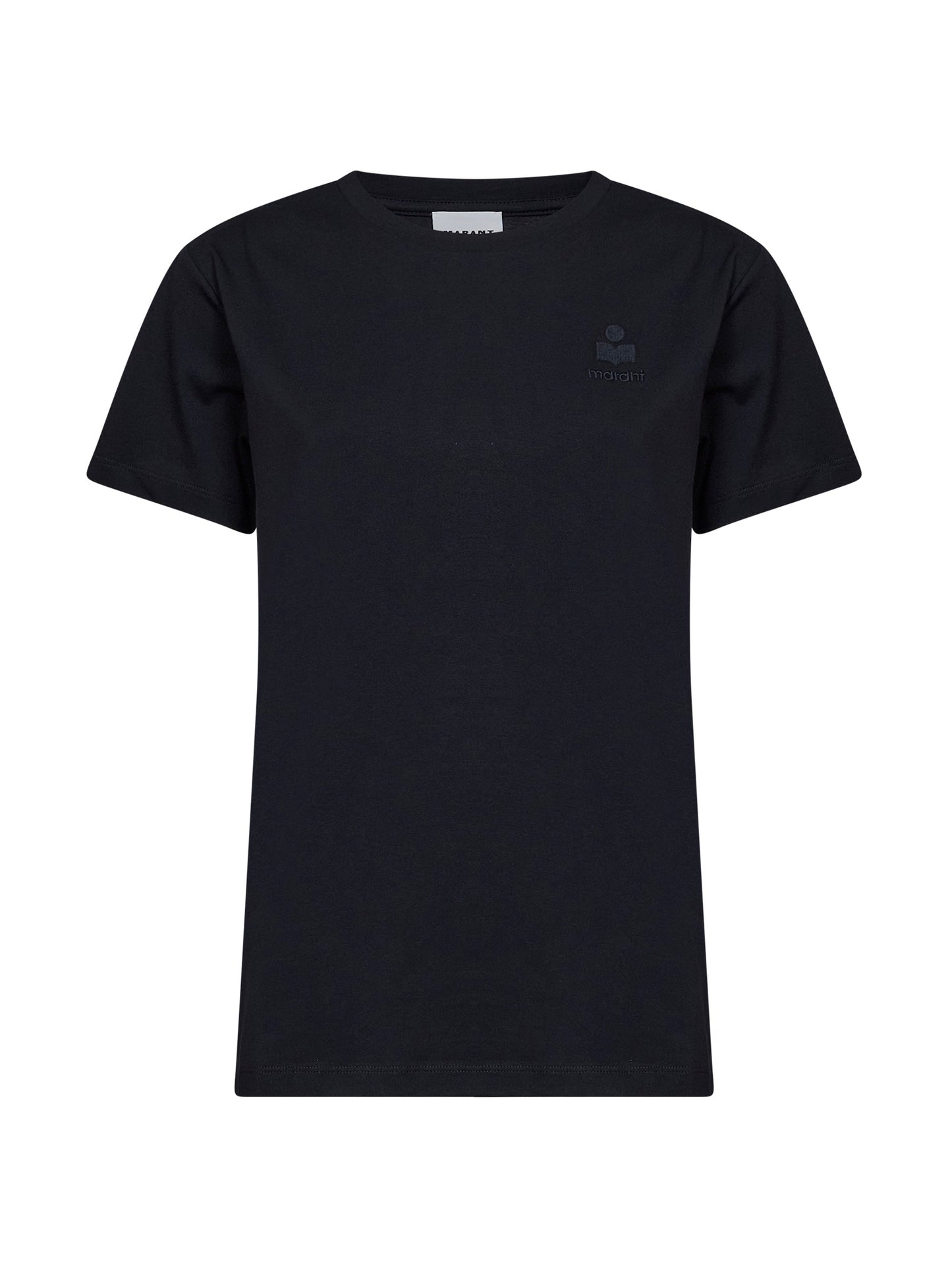 T-shirt con logo Aby in jersey di cotone nero