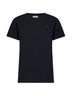 T-shirt con logo Aby in jersey di cotone nero