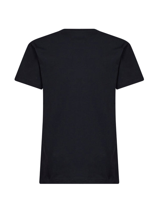 T-shirt con logo Aby in jersey di cotone nero
