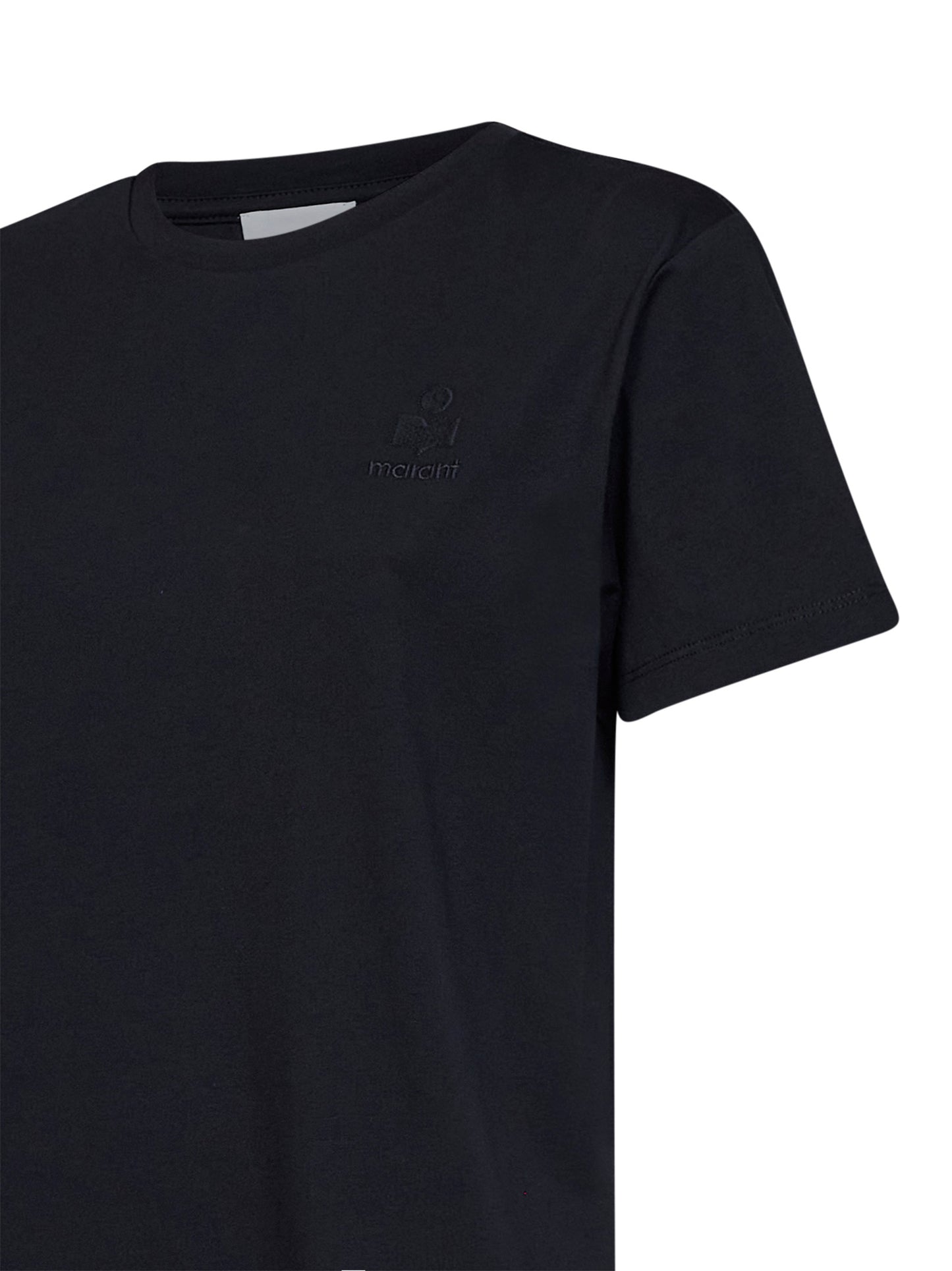 T-shirt con logo Aby in jersey di cotone nero