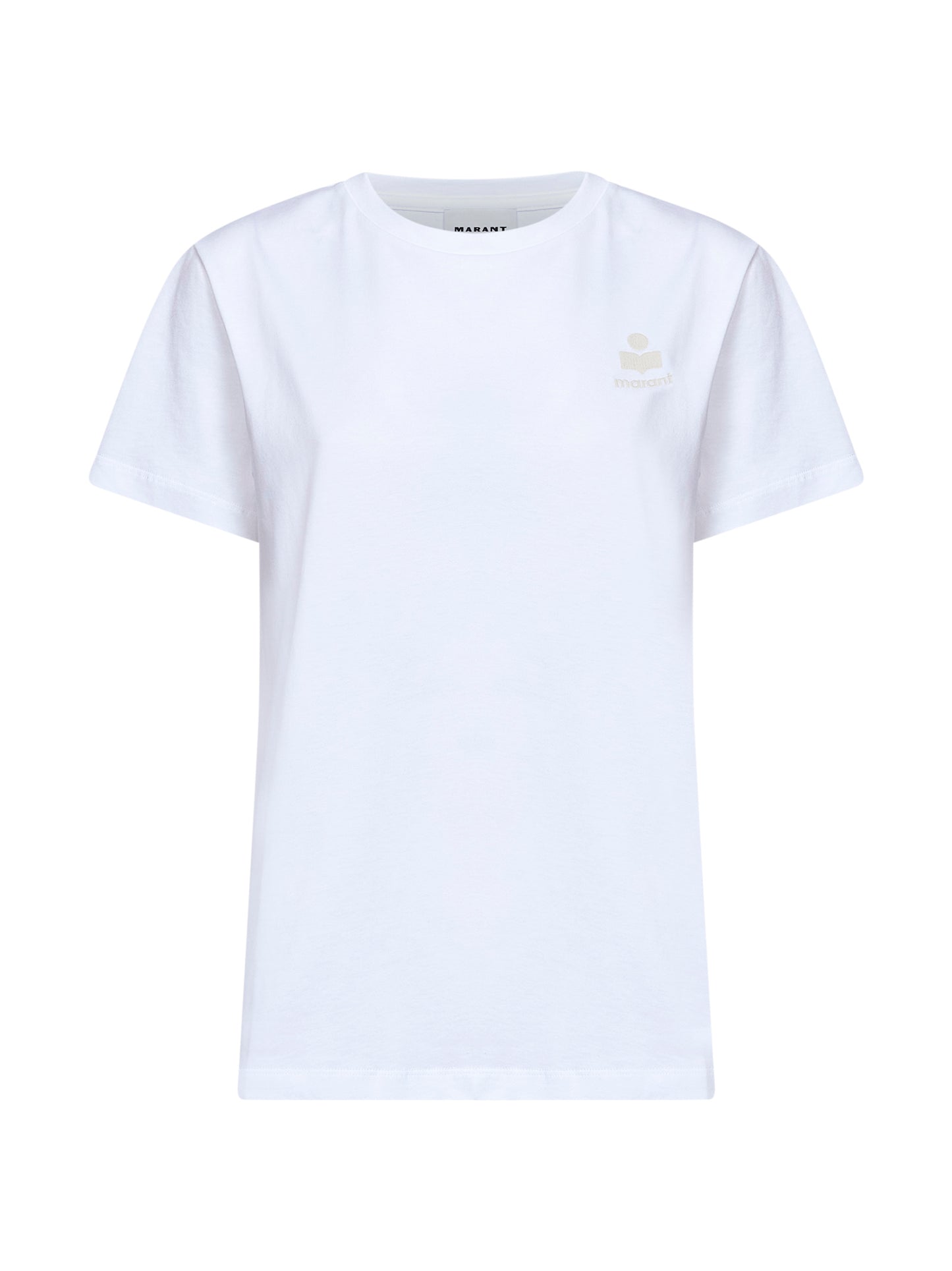 T-shirt con logo Aby in jersey di cotone bianco