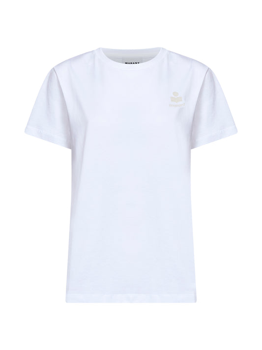 T-shirt con logo Aby in jersey di cotone bianco