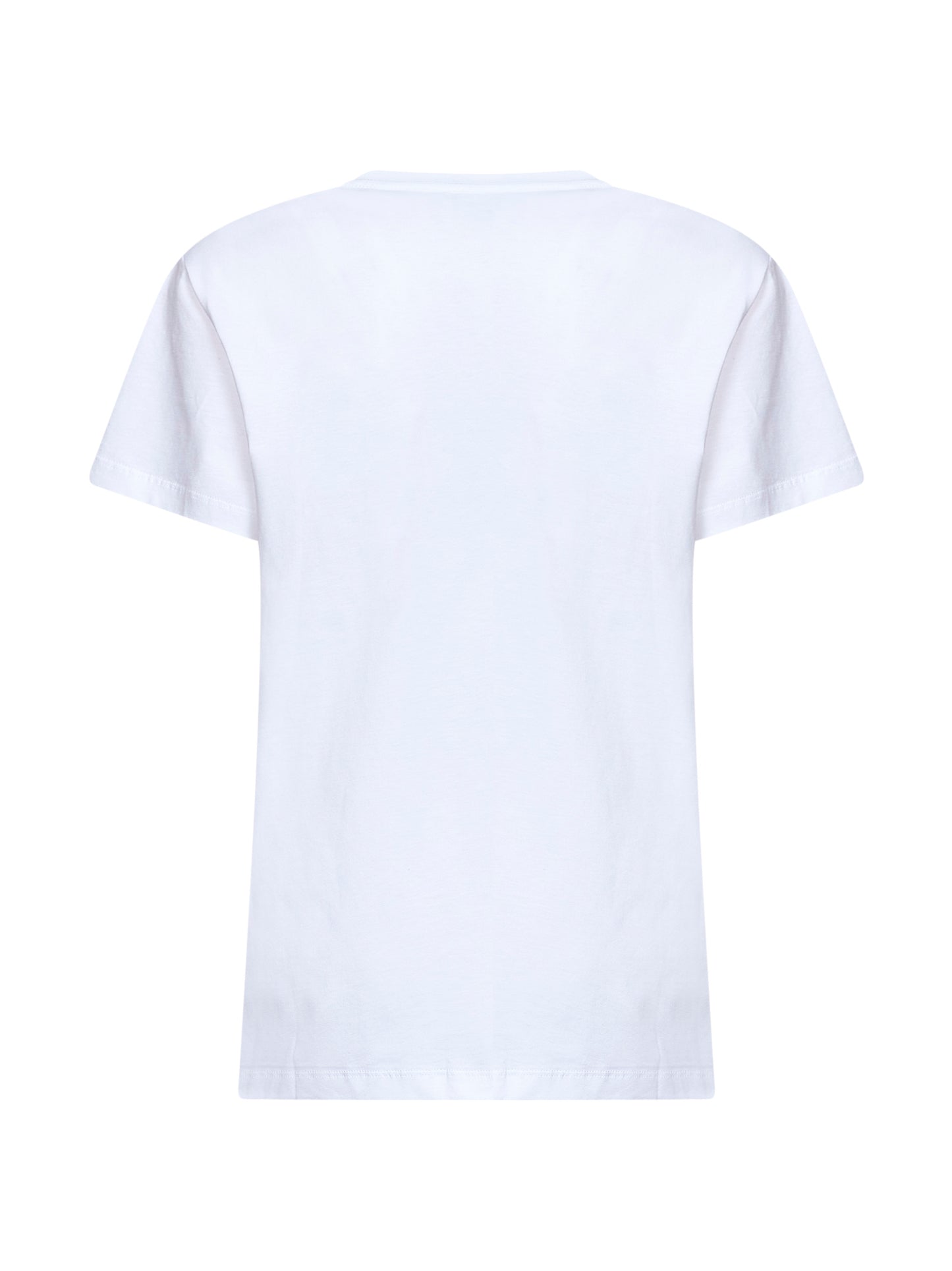 T-shirt con logo Aby in jersey di cotone bianco