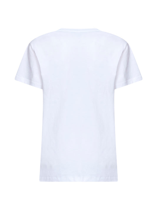 T-shirt con logo Aby in jersey di cotone bianco