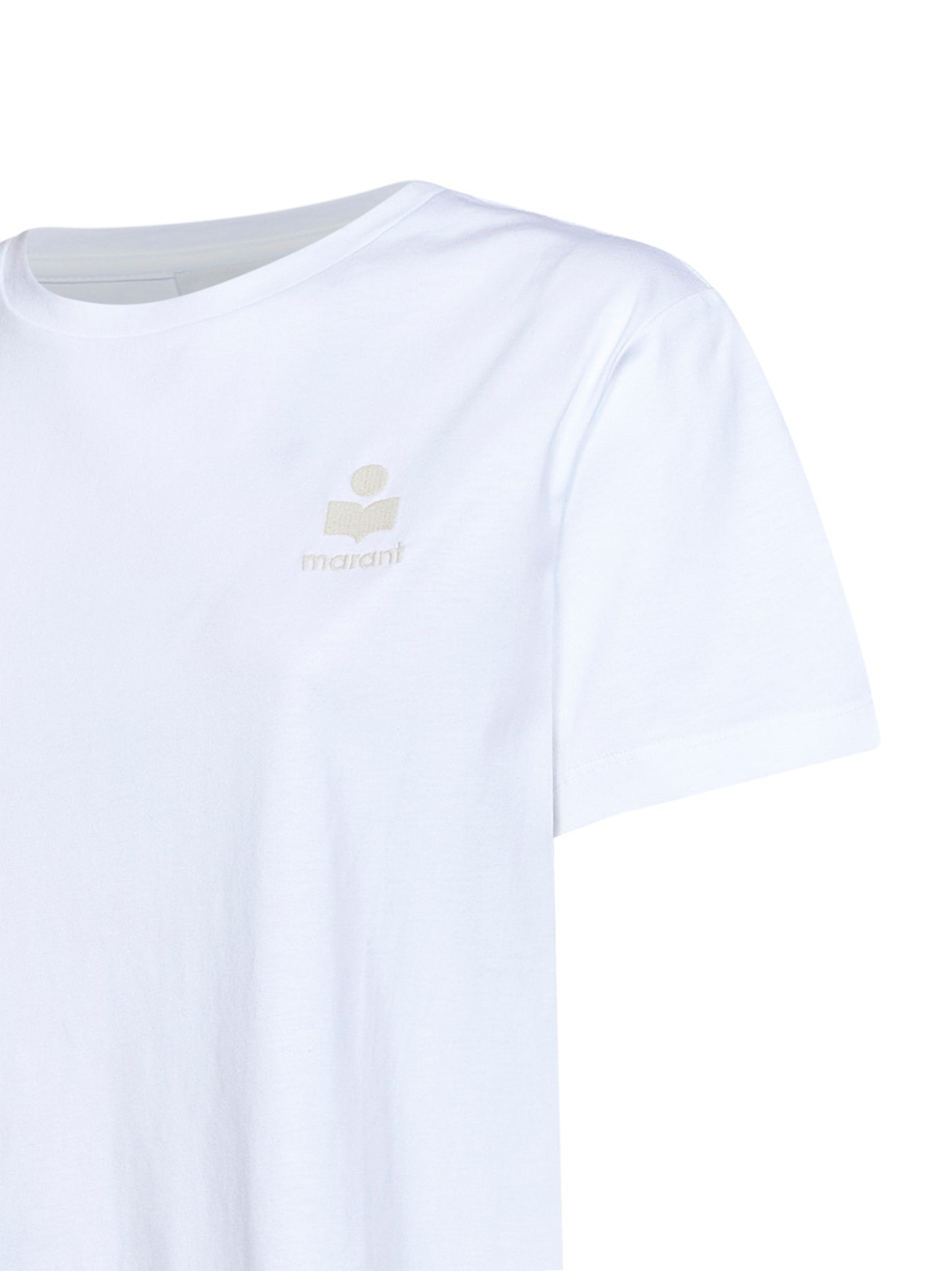 T-shirt con logo Aby in jersey di cotone bianco