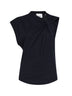 T-shirt asimmetrica Nayda in jersey di cotone nero