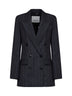 Dark anthracite check stretch wool Jevima double-breasted blazer