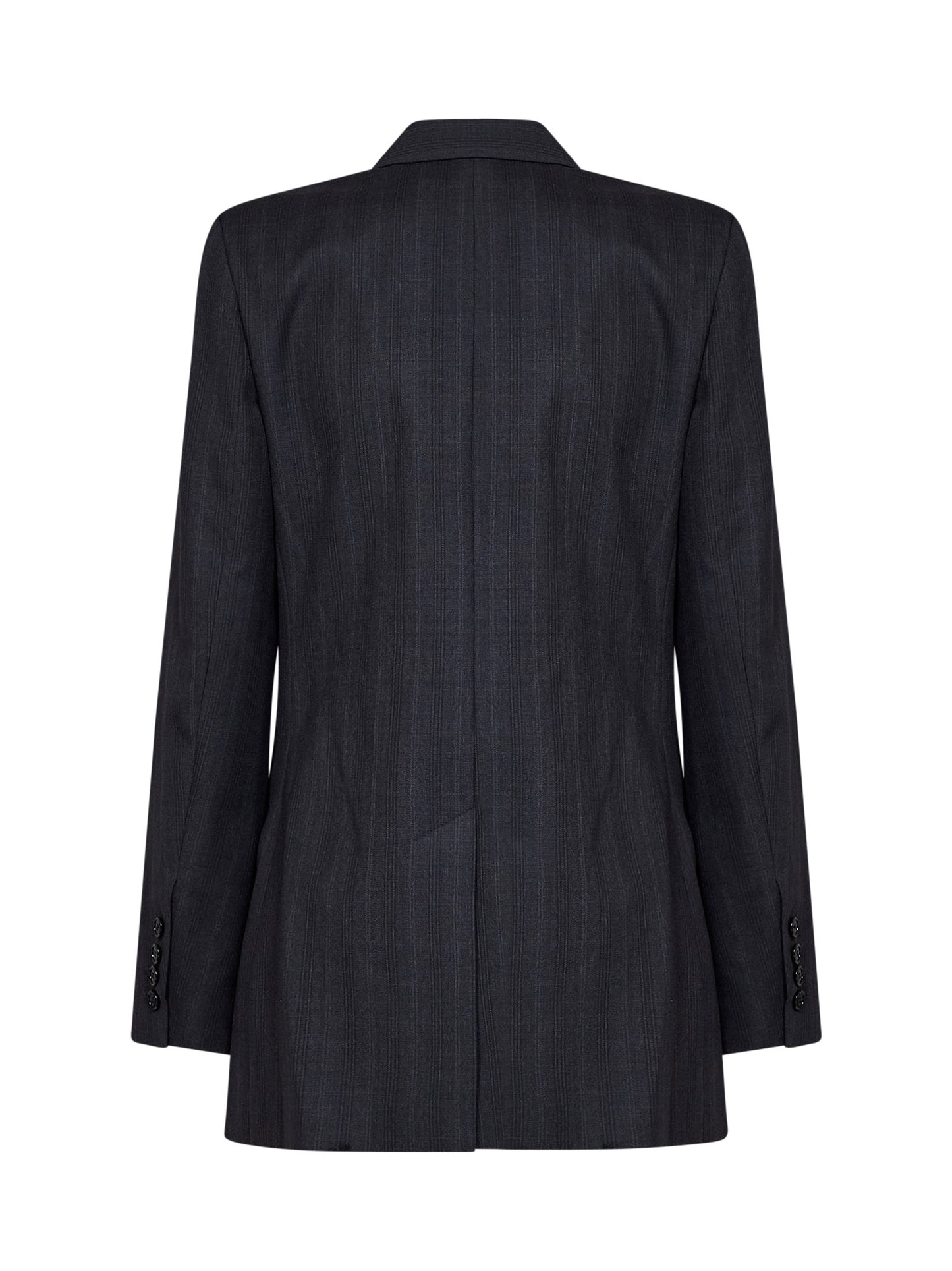 Dark anthracite check stretch wool Jevima double-breasted blazer
