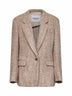 Giacca monopetto Parly in misto lana spigata beige