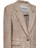 Giacca monopetto Parly in misto lana spigata beige