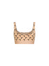 Top sportivo Moon in jersey stampato beige