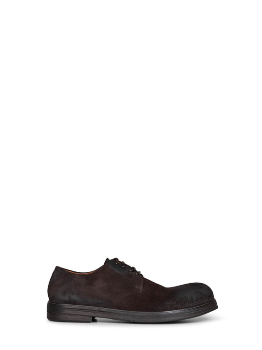 Dark brown suede Zucca Zeppa Derby shoes