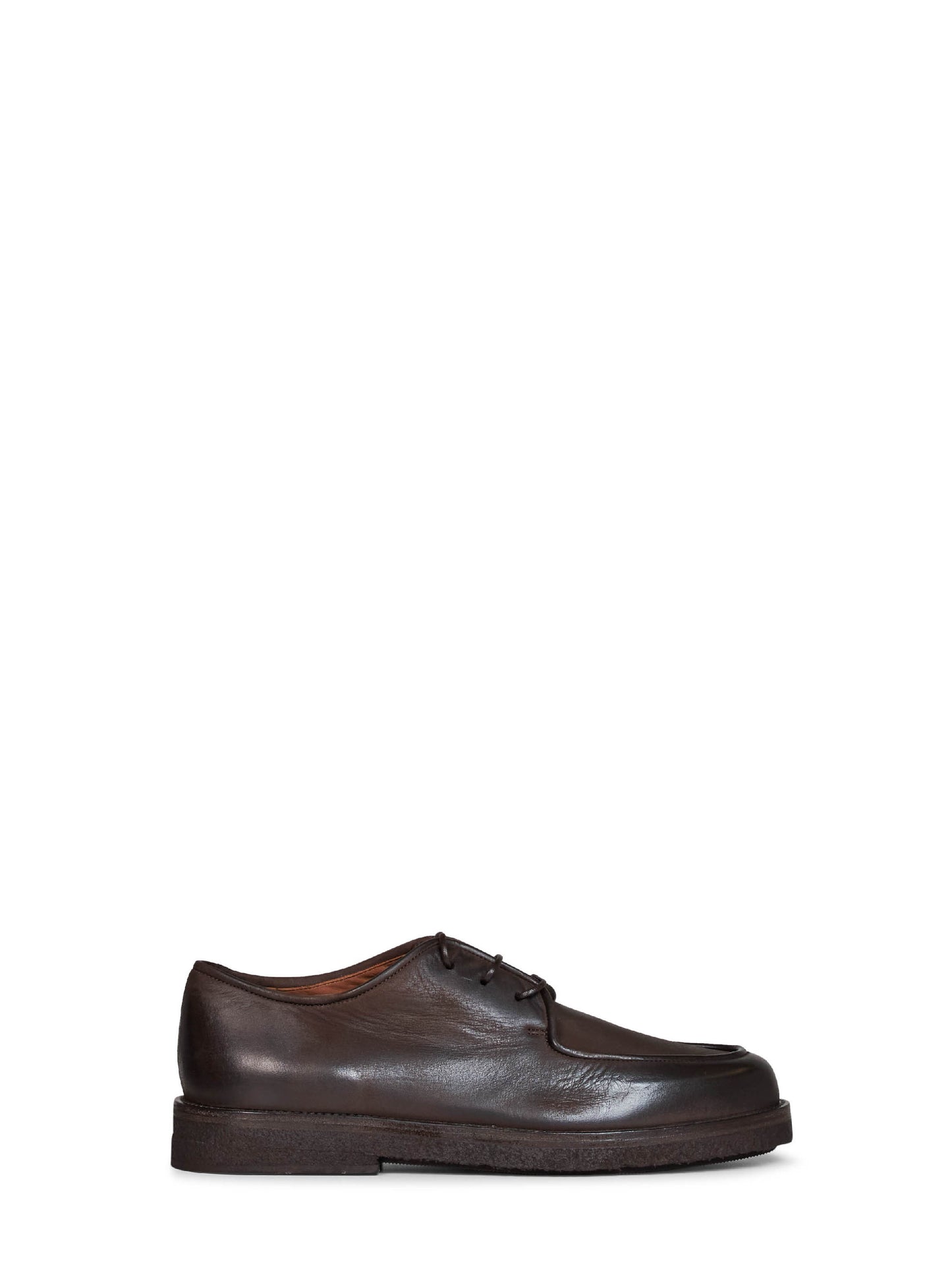 Dark brown nubuck leather Moccar Derby shoes