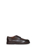 Dark brown nubuck leather Moccar Derby shoes
