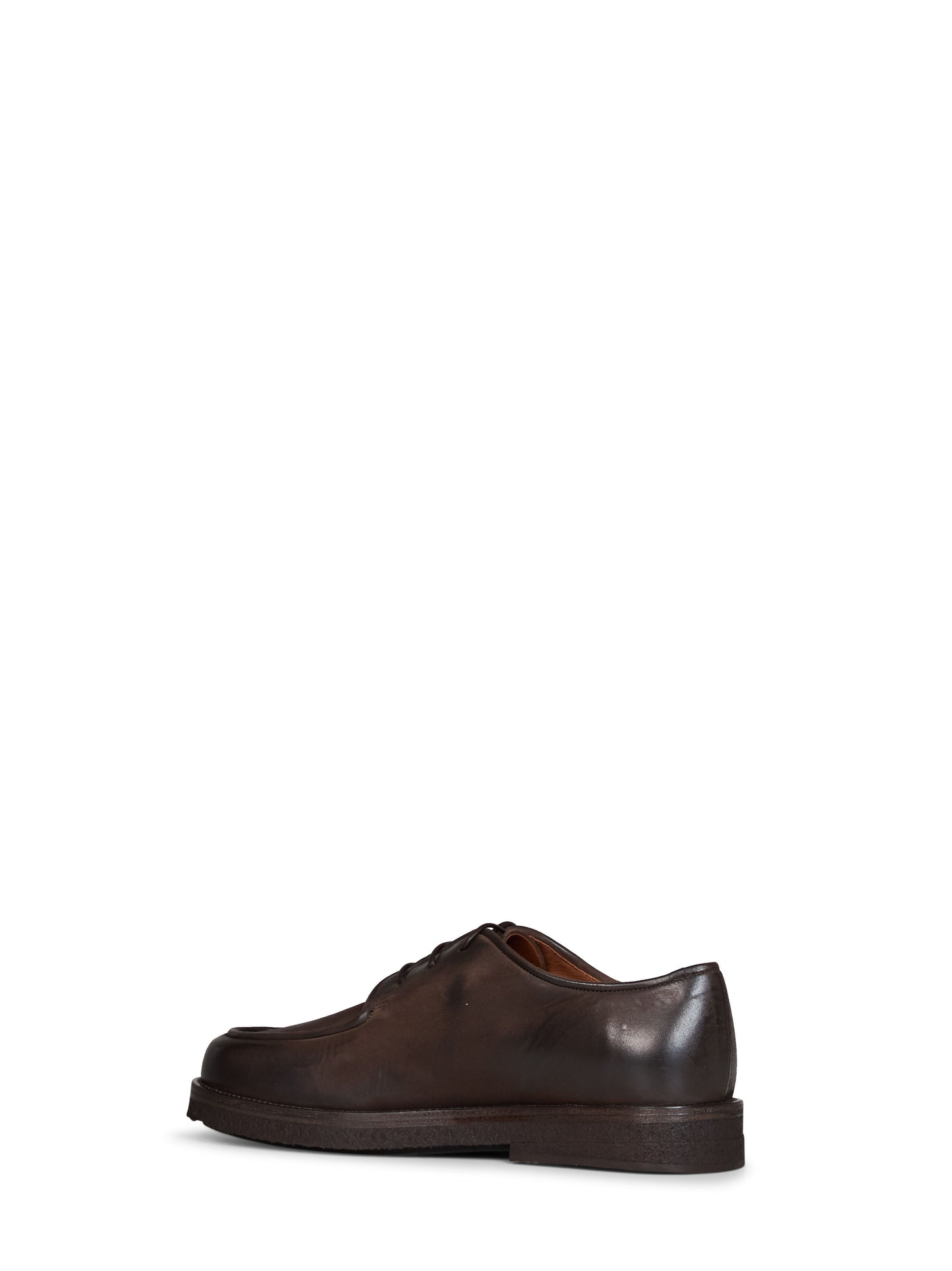 Dark brown nubuck leather Moccar Derby shoes