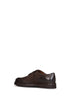 Dark brown nubuck leather Moccar Derby shoes