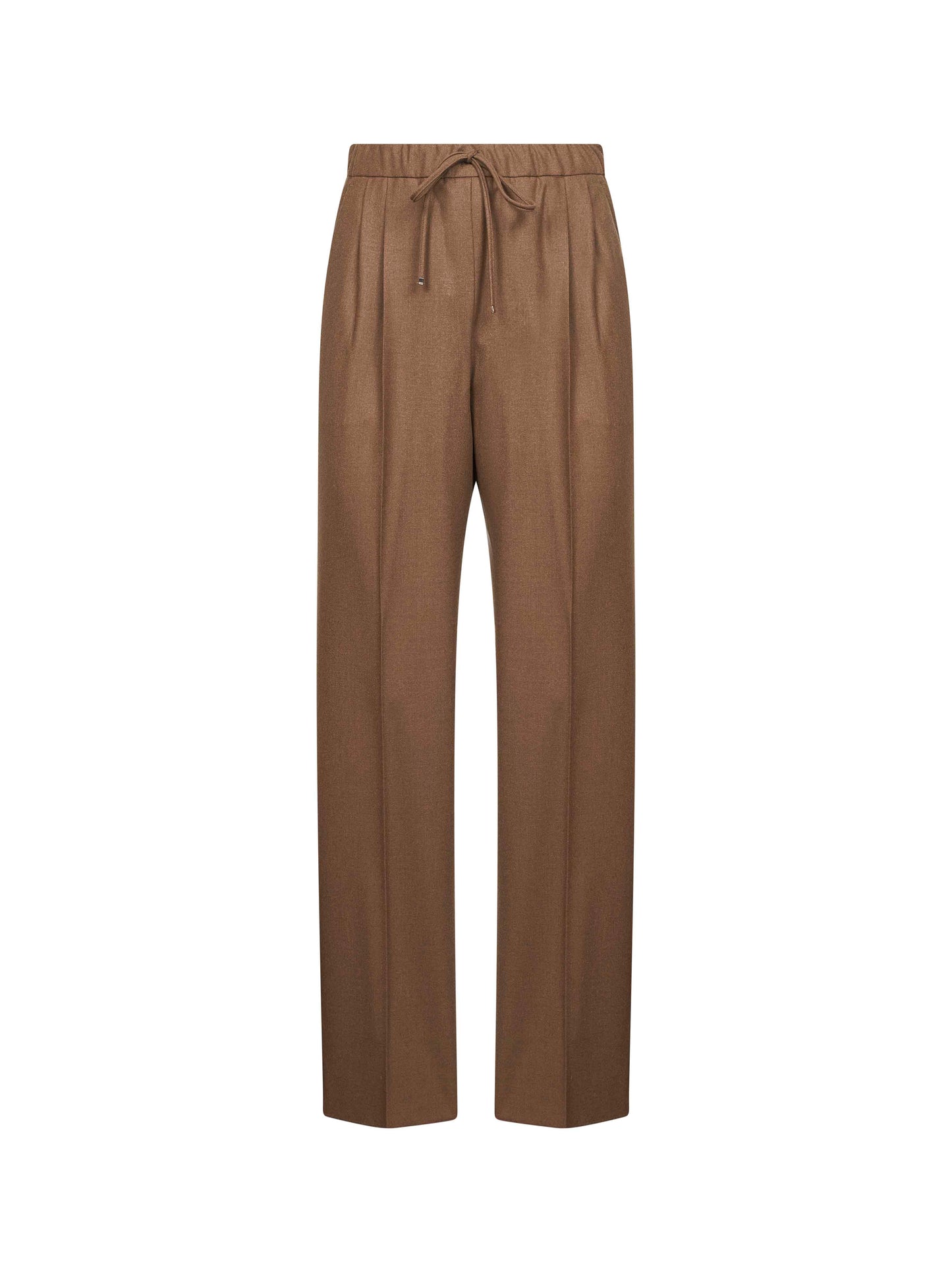 Tobacco stretch cashmere GATTI drawstring trousers