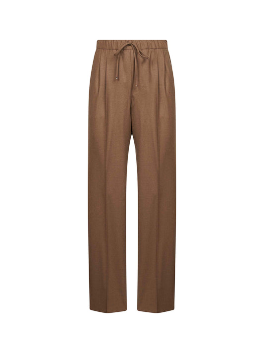 Tobacco stretch cashmere GATTI drawstring trousers