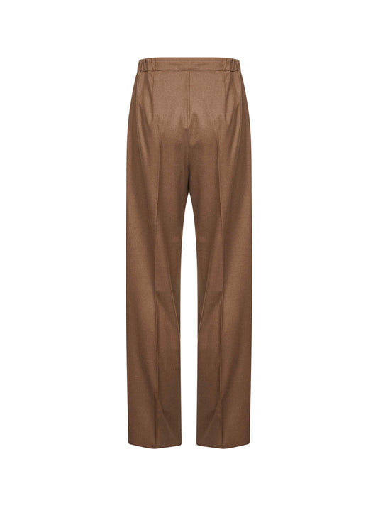 Tobacco stretch cashmere GATTI drawstring trousers