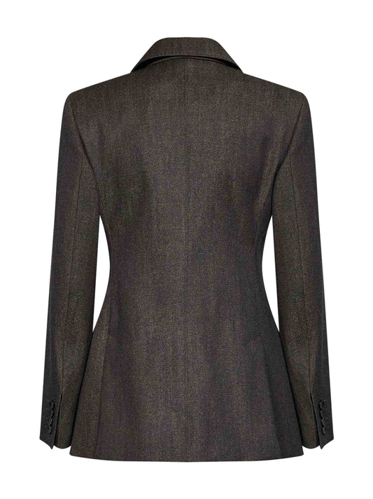 Brown XMNEUTRO fitted-waist blazer