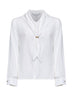 Camicia con foulard MXMDRY in crêpe de Chine bianco