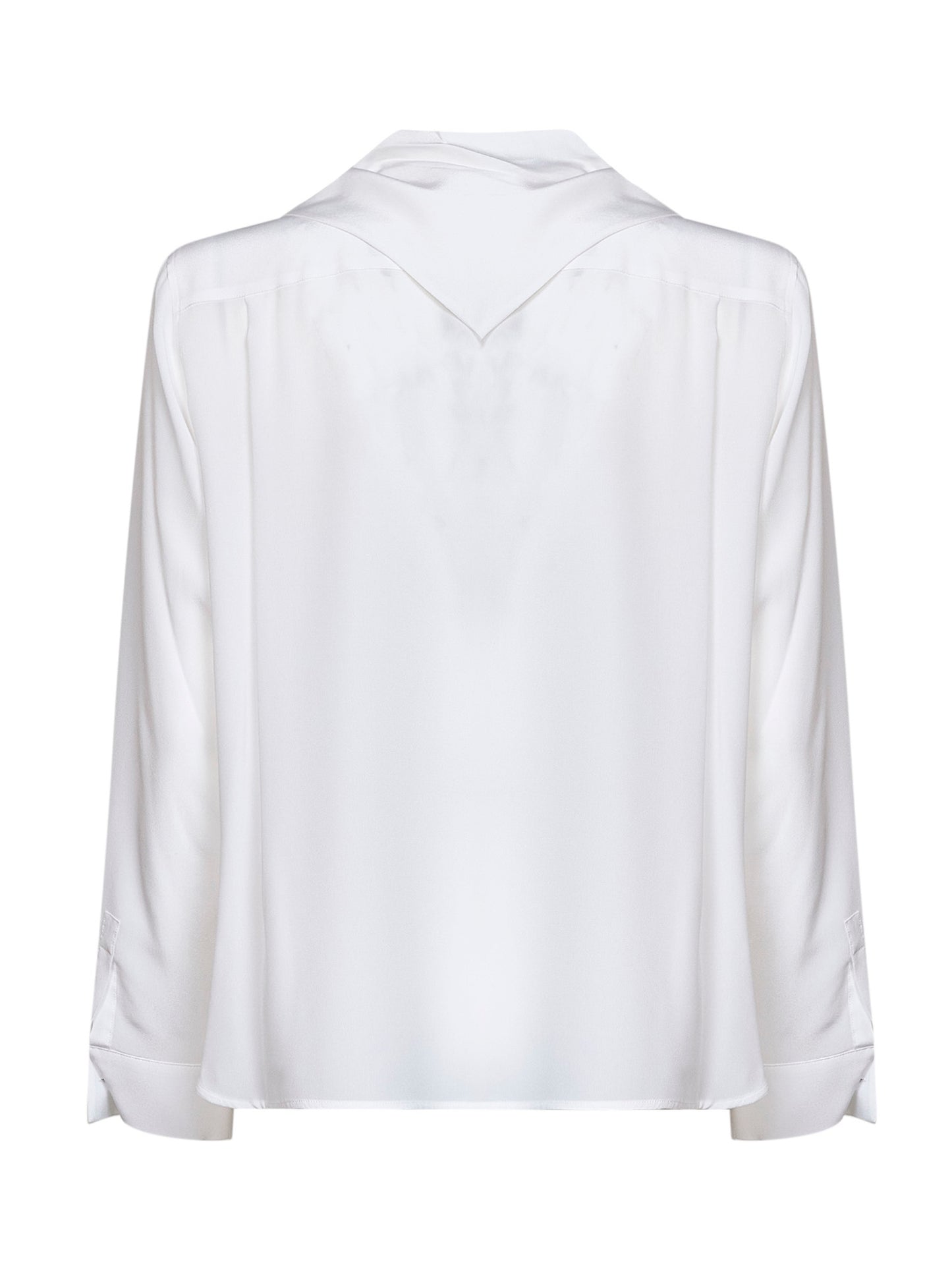 Camicia con foulard MXMDRY in crêpe de Chine bianco