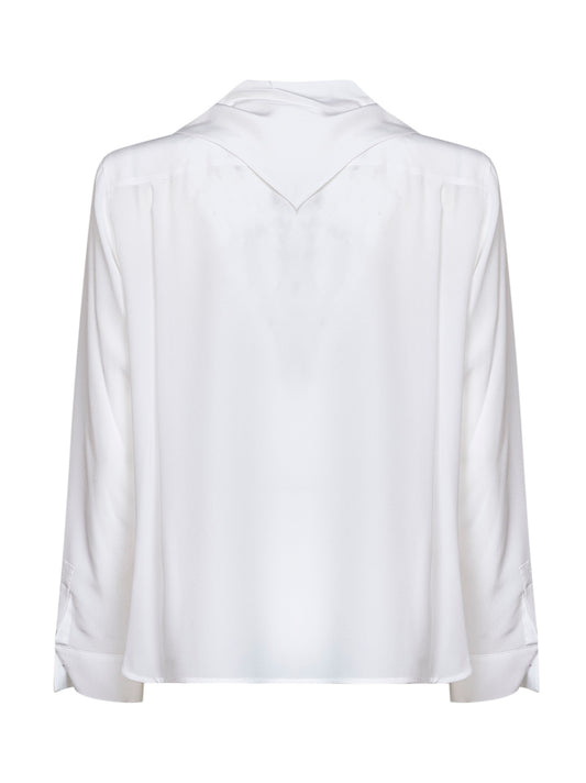Camicia con foulard MXMDRY in crêpe de Chine bianco