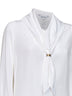 Camicia con foulard MXMDRY in crêpe de Chine bianco