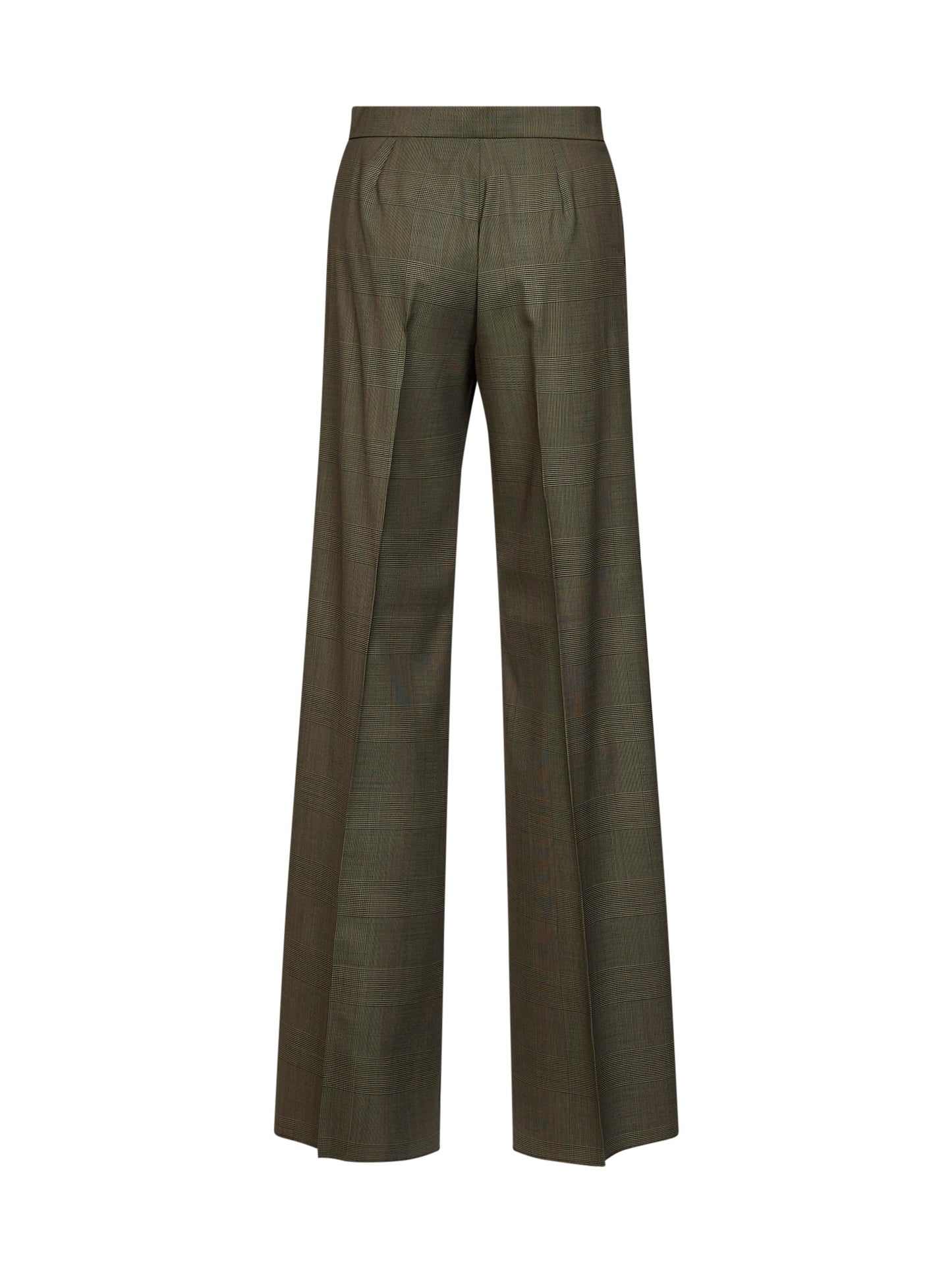 Pantaloni MXMNETTO in lana Principe di Galles verde kaki