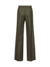 Pantaloni MXMNETTO in lana Principe di Galles verde kaki