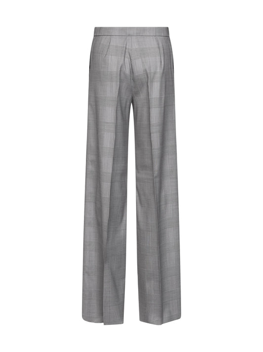 Pantaloni MXMNETTO in lana Principe di Galles grigio