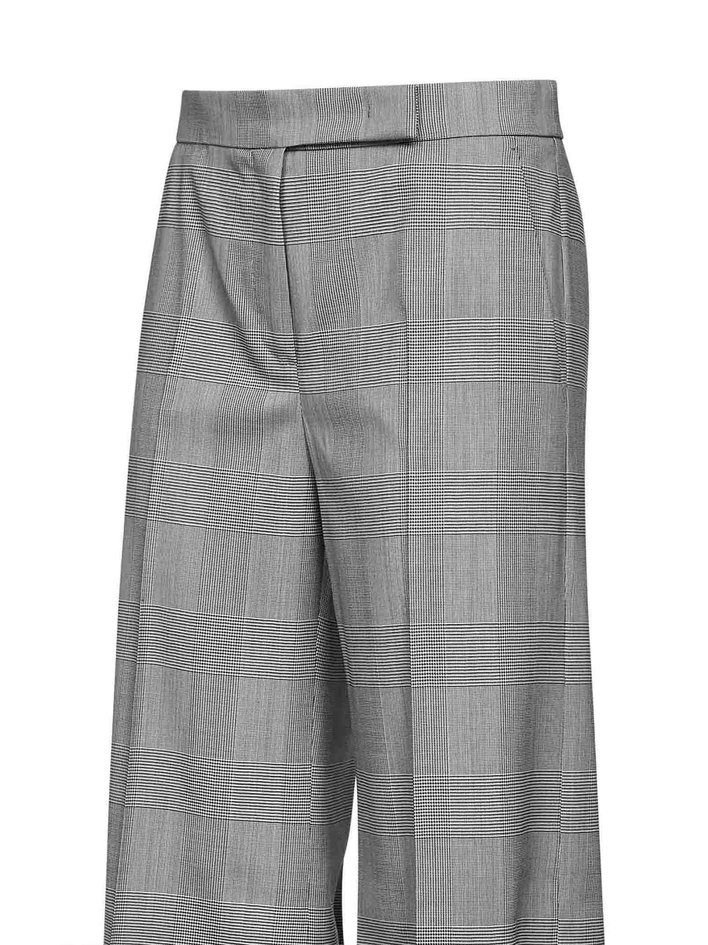 Pantaloni MXMNETTO in lana Principe di Galles grigio
